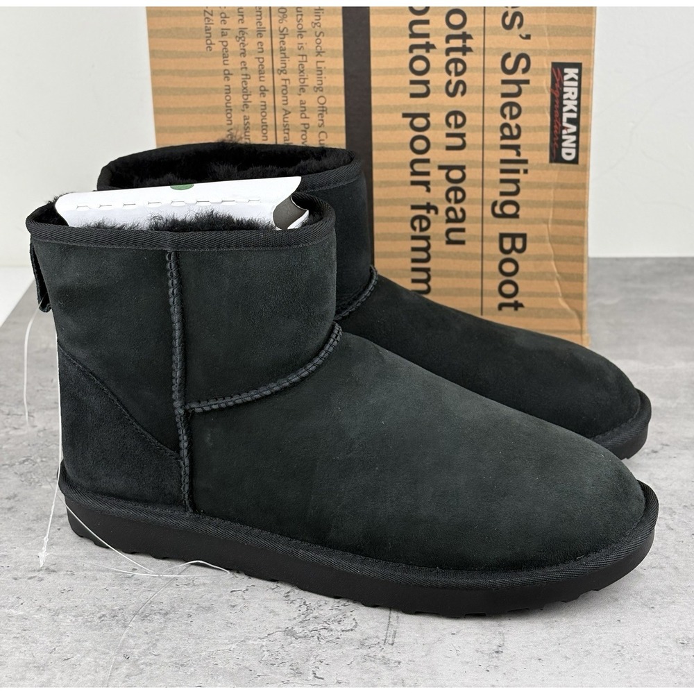 Kirkland Signature Shearling Boots Women's Size 6 Black New In Box